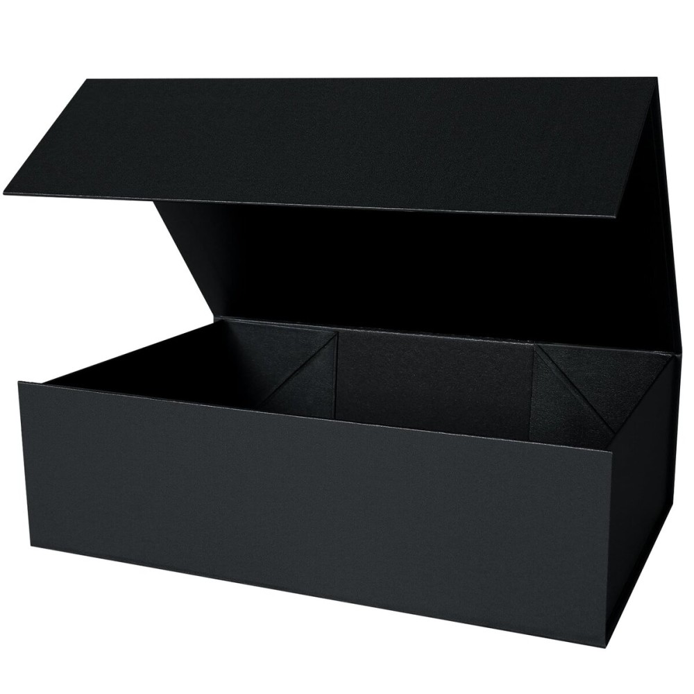 Aimyoo Galaxy Black Collapsible Gift Box with Magnetic Closure Lids 13.8x9x4.3 in, Large Bridesmaid Groomsman Proposal Boxes, Rectangle Present Box for Graduation Birthday Storage 1 Pack