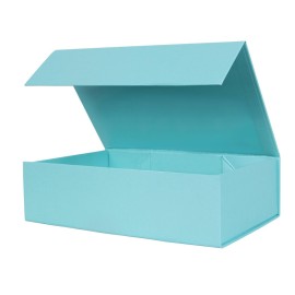 Aimyoo Blue Collapsible Gift Box with Magnetic Closure Lids 10.5x7x3 in, Medium Bridesmaid Groomsman Proposal Boxes, Rectangle Present Box for Graduation Birthday Storage (1 Pack)