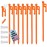 Eurmax USA 10 inch Multiuse Heavy Duty Steel Tent Stakes Tarp Pegs Camping Stakes for Outdoor Camping Canopy and tarp with 4 Ropes 10FT Length,8pcs(Orange)