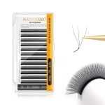 NAGARAKU 3D W Shape Eyelash Extension Supplies Natural Soft Volume 0.07mm LU curl 8mm Premade Fans Faux Mink Matte Black Cluster Easy Fanning False Lashes