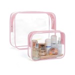 BAGSMART Clear Toiletry Bag, TSA Approved Travel Toiletry Bag Carry On Travel Accessories Bag Airport Airline Quart Size Bags water-resistant Makeup Bag for Women