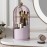 YOOLENS Makeup Brush Holder with Lid 360 Rotating Clear Dustproof Make Up Organizers for Vanity Bathroom Countertop, Pink