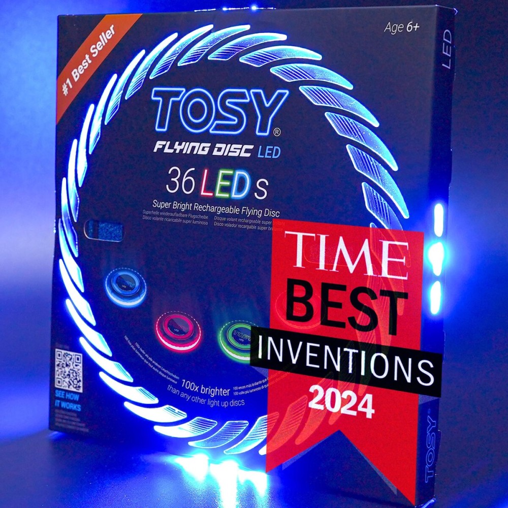 TOSY Flying Disc - 108 RGB Multicolor LEDs, Super Bright, Smart Modes, Christmas Stocking Stuffers Gift, Camping Toy for Kid/Teen/Adult, Auto Light Up, Rechargeable, Waterproof, 2-Pack