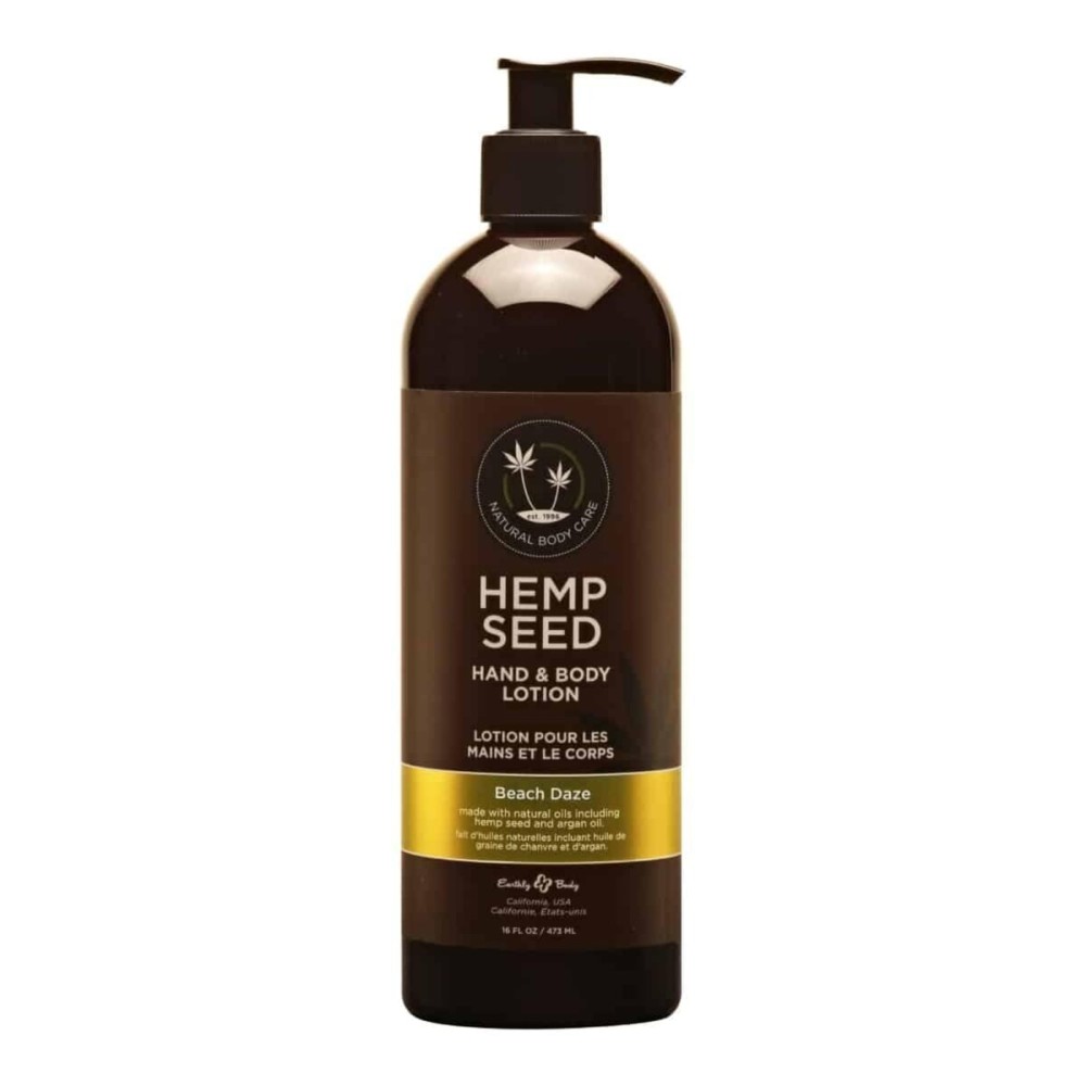 Hemp Seed Hand & Body Lotion, Beach Daze Scent - 16 oz. - Soothe Dry Skin - Argan Oil, Hemp Seed Oil - Light, Non-Greasy Formula - Vegan & Cruelty Free