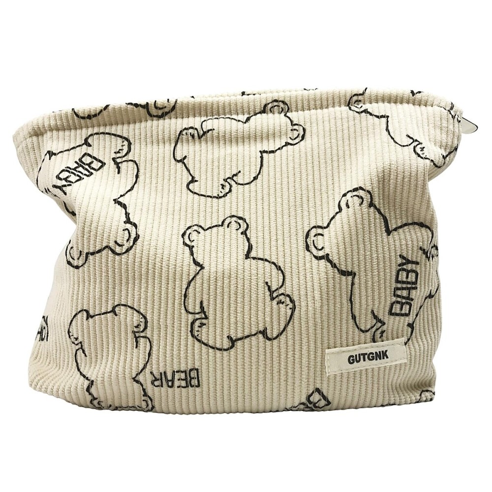 GUTGNK Women\'s Cosmetic Bag, Cute Bear Travel Cosmetic Bag Small Cosmetic Bag Skin Care Cosmetic Change and Wash Convenient Handbag Zipper Storage Bag