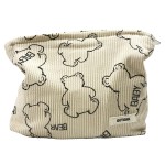 GUTGNK Women\'s Cosmetic Bag, Cute Bear Travel Cosmetic Bag Small Cosmetic Bag Skin Care Cosmetic Change and Wash Convenient Handbag Zipper Storage Bag