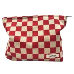 GUTGNK Women\'s Cosmetic Bag, Corduroy Checkerboard Travel Cosmetic Bag Small Cosmetic Bag Skin Care Cosmetic Changing Handy Bag Zipper Organizer