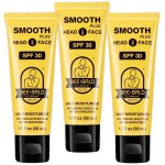 Bee Bald SMOOTH PLUS Head & Face Moisturizer with SPF 30 Sunscreen Lotion Protecting Skin From Harmful UVA/UVB Rays While Hydrating, Moisturizing and Toning, 1.7 Fl Oz (Pack of 3)