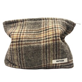 GUTGNK Women\'s Plaid Travel Cosmetic Bag - Small Skin Care Cosmetic Change and Wash Convenient Handbag With Zipper Storage