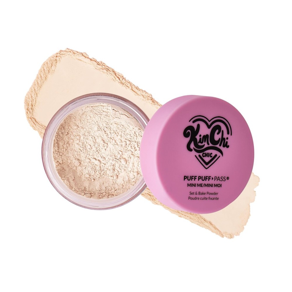KimChi Chic Beauty Mini Me Puff Puff Pass Set and Bake Setting Powder for Makeup, Soft Natural Face Makeup for Uneven Skin Tone, 0.17oz, 02 Banana