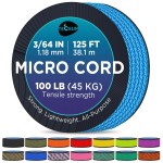 TECEUM Micro Paracord - Ice Mint - 1.18 mm x 125 ft - Micro Utility Cord - Thin Braided Paracord Rope Nylon Polyester - Wind Chime Replacement - Survival Strong String 049c