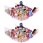 Lilly\'s Love Large Stuffed Animal Hammock | Corner Hanging Organizer, Toy Storage, Stuffed Animal Storage Net | Made from Quality Fishing Net, Holds 12lbs | 79x63x63 (Pink, 2 Pack)