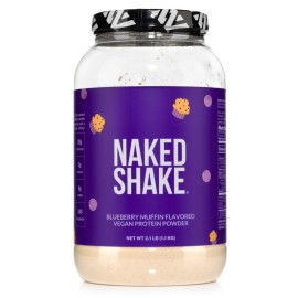 NAKED Shake - Blueberry Muffin Protein Powder - Flavored Plant Based Protein from US & Canadian Farms with MCT Oil, Gluten-Free, Soy-Free, No GMOs or Artificial Sweeteners - 30 Servings