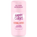 HAPPY CURVES Whole Body Deodorant for Women - Aluminum-Free - Sensitive Skin Invisibile All Day Layer of Full Body Protection for Odor Control Only (2.65 Ounce (Pack of 1), Herbal Citrus)