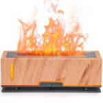 Diffuserlove Flame Diffuser Essential Oil Diffusers 200ml Fireplace Aroma Diffusers for Bedroom Essential Oils Cool Flame Oil Diffuser (Size:9.8 L x 2.67 W x 3.5 H)