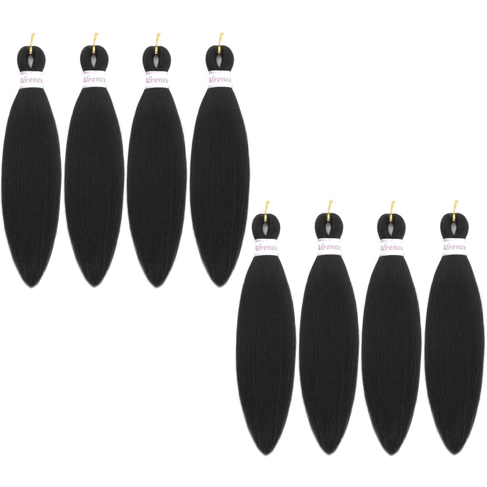 Alrence Pre Stretched Braiding Hair Long Braid 12 Inch 8 Packs Professional Braiding Hair Extensions Synthetic Crochet Twist Braids (12 Inch, 2)