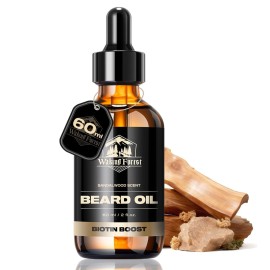 Waking Forest Beard Growth Oil - Biotin Sandalwood Oil with Vitamin E, Rosemary & Castor for Thicker, Softer, Stronger Beards (2oz)