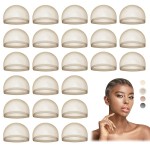 MYKURS Transparent Wig Caps for Women Lace Front, HD Caps for Wig, Brown 24 PCS