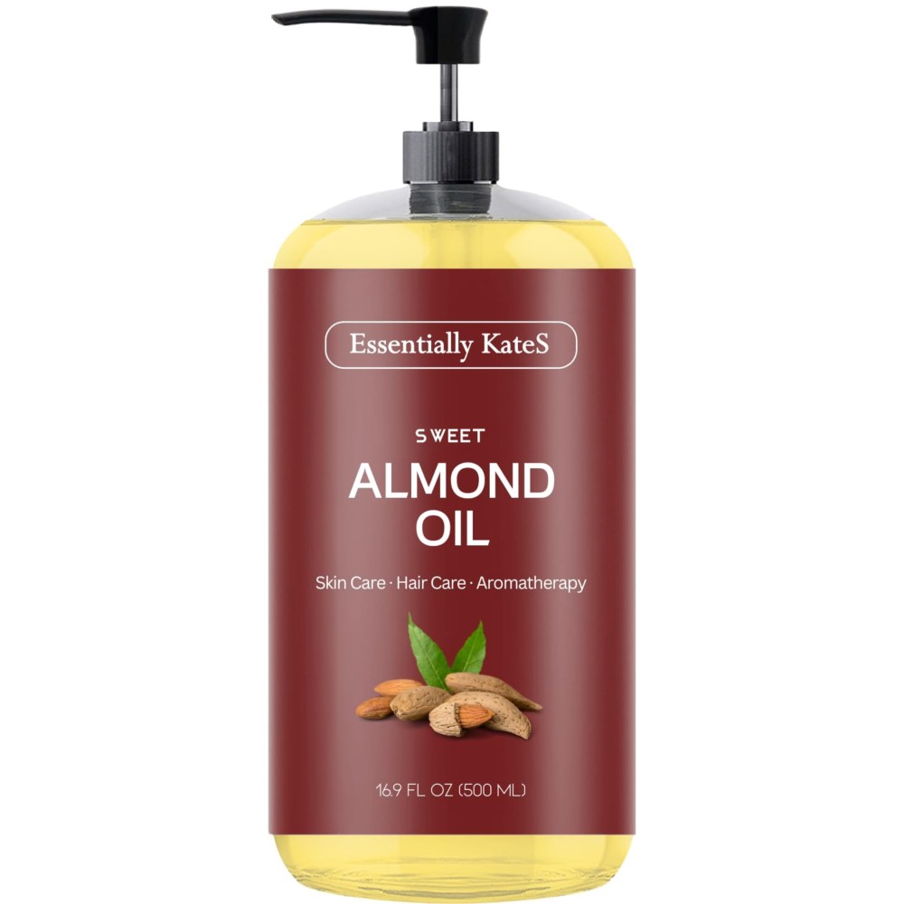Essentially KateS Sweet Almond Oil 16.9 fl oz - 100% Pure and Natural and Cold Pressed