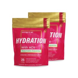 Essential Elements Hydration Packets - Watermelon Cucumber - Electrolytes Powder No Sugar - Electrolyte Drink Mix - Superior Hydration with ACV & Vitamin C - 50 Stick Packs