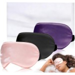 Eye Mask for Sleeping,3 Pack Silk Sleep Masks for Women Men-Blindfold for Travel on Airplane,100% Pure Silk Eye Mask for Sleep with Adjustable Strip