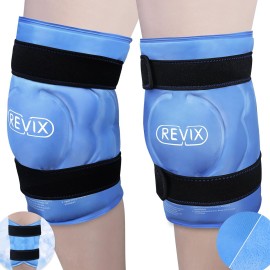 REVIX 20 Extra Large Ice Pack for Knee, Back, Shoulder, Reusable Gel ice Packs to Reduce Discomfort, XXXL Ice Knee Wrap with Cold Compression for Ease Fatigue and Promote Flexibility, Set of Two