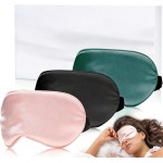Eye Mask for Sleeping,3 Pack Silk Sleep Masks for Women Men-Blindfold for Travel on Airplane,100% Pure Silk Eye Mask for Sleep with Adjustable Strip