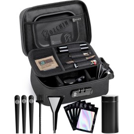 OZCHIN Large Smell Proof Bag with Combination Lock Odor Proof Lock Box Travel Storage Case Activated Charcoal Bag Great Christmas Gift (Black)