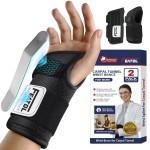 FEATOL 2 Pack Carpal Tunnel Wrist Brace For Work With Wrist Splint, 6.5\'\' Wrist Brace Night Support For Women Men, Pain Relief For Tendonitis, Arthritis, Pregnancy, Typing, Right and Left Hand, Medium