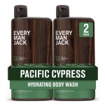 Every Man Jack Nourishing Pacific Cypress Mens Body Wash for All Skin Types - Naturally Derived Ingredients - Cleanse and Hydrate Skin with Coconut and Glycerin - 24oz 2 Bottles