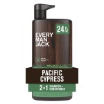 Every Man Jack 2-in-1 Daily Shampoo + Conditioner - Pacific Cypress | Nourishing For All Hair Types, Naturally Derived, Cruelty-Free Shampoo and Conditioner Set for Men | 24oz -1 Bottle