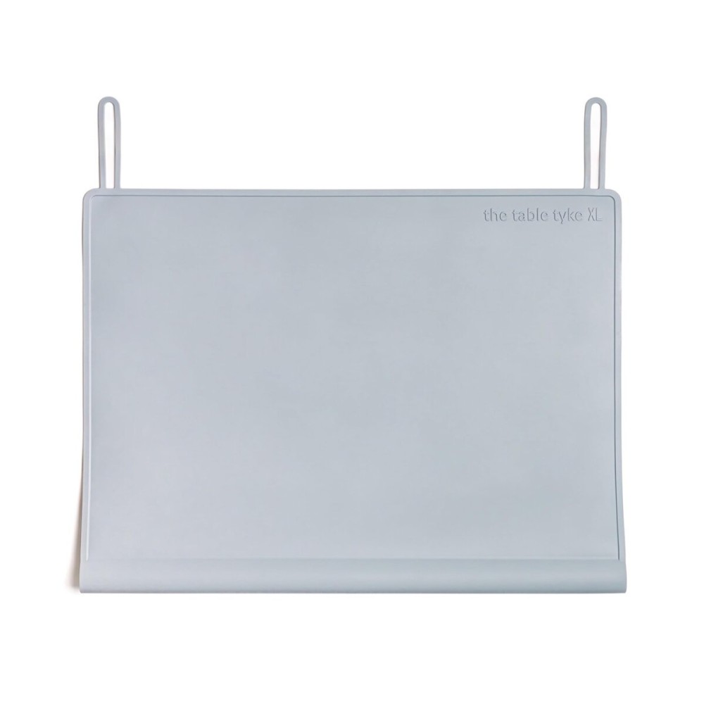 The Table Tyke Table Tyke Placemat XL Silicone Baby Placemat with Teething Edge Bumper - Waterproof Toddler Table Mat for Eating, BPA Free, Dishwasher Safe (Grey)