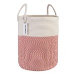 XUANGUO Cotton Rope Laundry Basket Hamper for Clothes Woven Storage Basket for Living Room Bedroom Boho Tall Rope Baskets for Blanket Toys Pillow Towels Baby Nursery Hamper Bin Large (multicolor)