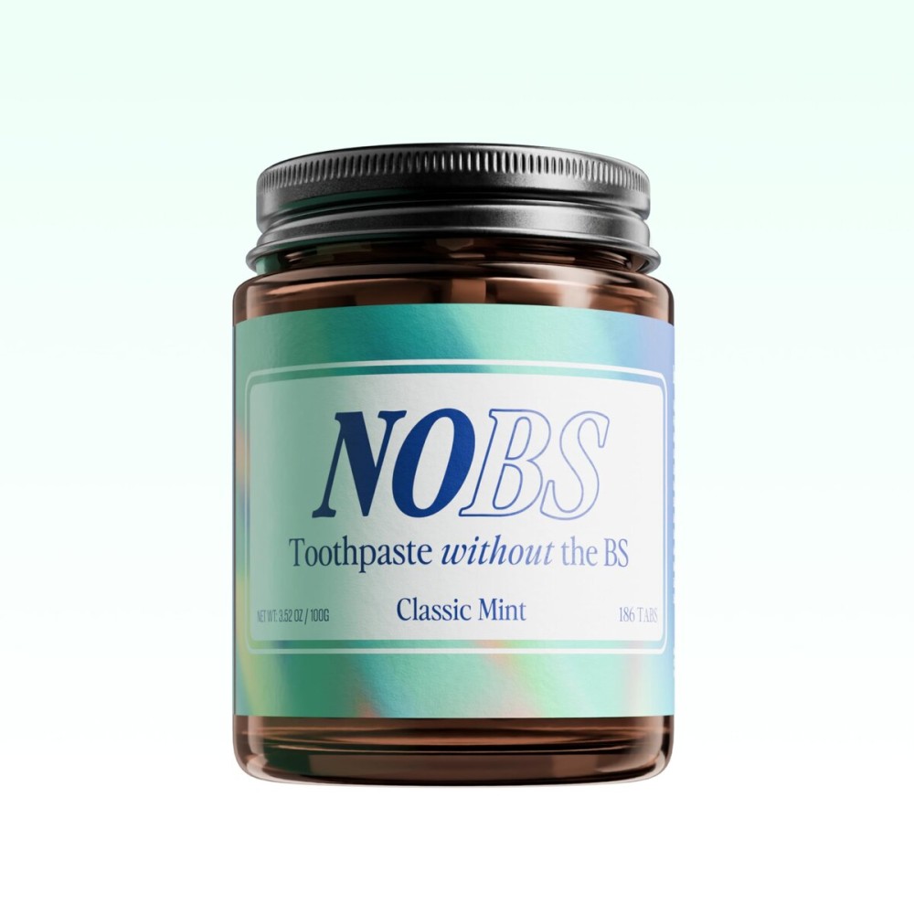 NOBS (No Bad Stuff) Toothpaste Tablets - Nano Hydroxyapatite, Fluoride & Plastic Free, Eco & Travel Friendly - Remineralize with NHA (3 Month)