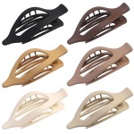 CHANDAT Flat Hair Clip 6 pcs Lay Down Claw Clips Hair Accessories for Women -Brown