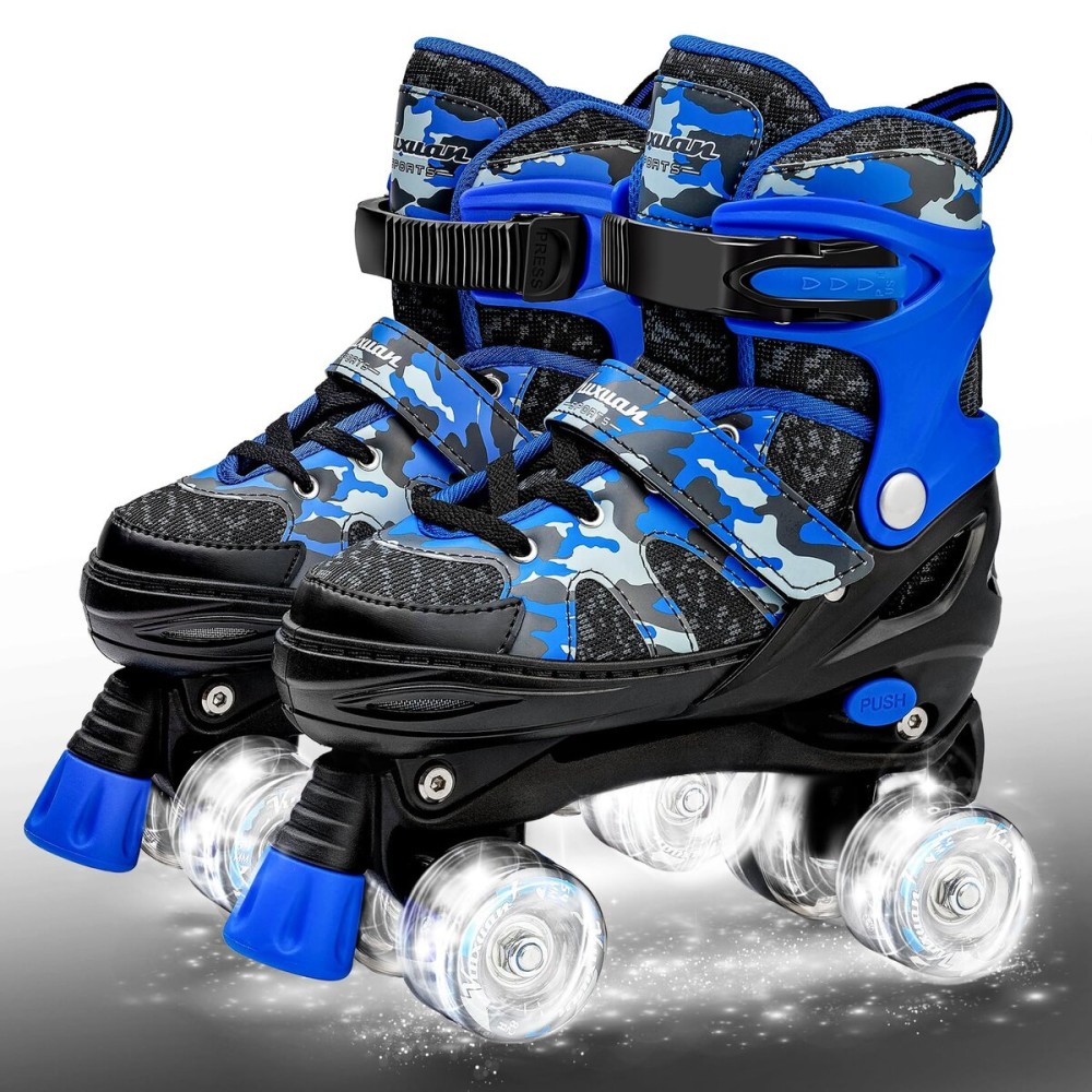 Adjustable Roller Skates for Boy & Youth, Kids Roller Skates with All Light up Wheels for Indoor Outdoor Sports