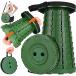 Fishboy Upgraded Collapsible Stool, 400lbs Max Weight, Lightweight But Sturdy, Portable Retractable Folding Telescoping Foldable Camping Stool for Adults Outdoor Fishing Hiking Gardening Travel BBQ