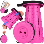 Fishboy Upgraded Collapsible Stool, 400lbs Max Weight, Lightweight But Sturdy, Portable Retractable Folding Telescoping Foldable Camping Stool for Adults Outdoor Fishing Hiking Gardening Travel BBQ