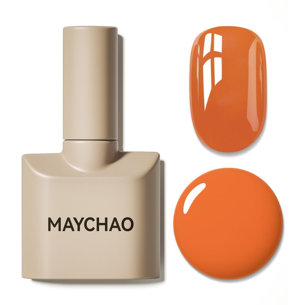 MAYCHAO 15ML Orange Gel Nail Polish 1Pc Marmalade Gel Polish Soak Off UV LED Nail Polish Nail Art Starter Manicure Salon DIY at Home, 0.5 OZ