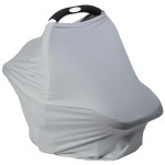 Breathable Car Seat Cover for Babies - Multi-Purpose Soft Rayon Nursing Cover for Breastfeeding, High Stretchy Infant Carseat Canopy, Stroller Cover (Smooth Rayon, Light Grey)