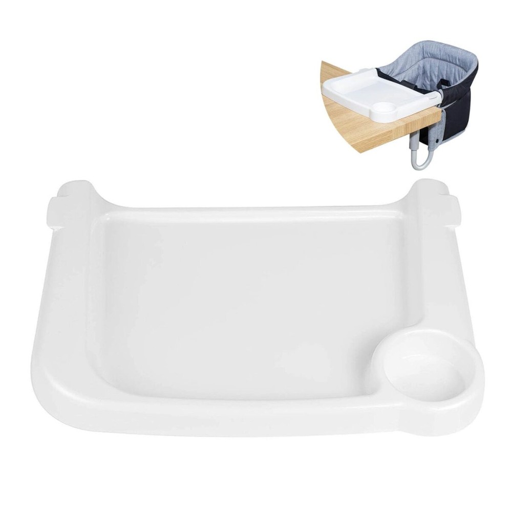 Fast Dining Tray, Indispensable Accessory for Hook on High Chair- Make Meal Easy for Child, Removable Dining Tray - Easy to Carry and Install, Non Slip/Space Saver/Reusable, White