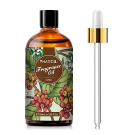 PHATOIL 3.38FL.OZ Coffee Fragrance Oils for Aromatherapy, Essential Oils for Diffusers for Home, Perfect for Diffuser, DIY Candle and Soap Making, DIY Scented Products - 100ml