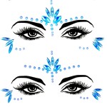 Mermaid Face Gems Stick Jewels Halloween Body Eye Face Jewels Gems Rave Festival Tattoo Glitter Self Adhesive Crystals Rhinestones Diamonds Tattoos Sticker Party Carnival Festival Decorations (Blue)