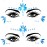 Mermaid Face Gems Stick Jewels Halloween Body Eye Face Jewels Gems Rave Festival Tattoo Glitter Self Adhesive Crystals Rhinestones Diamonds Tattoos Sticker Party Carnival Festival Decorations (Blue)