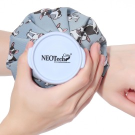 NeoTech Care Ice Bag, Screw Top Fillable, Reusable (Blue Bulldog Design, 5 inch)