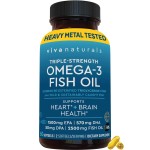 Viva Naturals Omega-3 Fish Oil, Triple Strength, 2500 mg, 60 Softgels - Re-Esterified Omega 3 Fatty Acids Including EPA, DHA, DPA - Pascatarian-Friendly