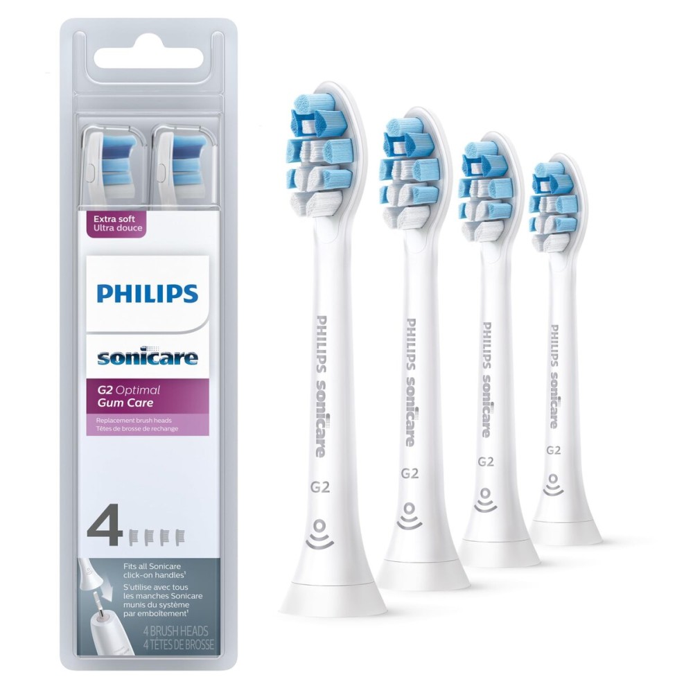Philips Sonicare Optimal Gum Care Replacement Toothbrush Heads, HX9034/65, BrushSync Technology, White 4-pk