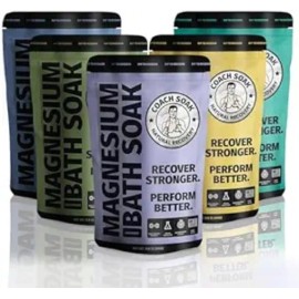 5 Pack Bundle: Coach Soak Recovery Bath Soak, Epsom Salt Bulk, Bath Salts Bulk, 5 Pack Bundle - Total of 15 Pounds (Mixed Bundle)