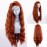 ELESTY Copper Red Synthetic Lace Front Wigs Loose Wavy Long Heat Resistant Fiber Hair Glueless Lace Wigs Side Part Natural Looking Daily Party Wigs for Women