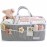 Lily Miles Baby Diaper Caddy - Organizer Tote Bag for Baby Girl Essentials - Baby Shower Basket - Nursery Must Haves - Registry Favorites - Newborn Caddie Car Travel - Gray/Blush, Extra Large